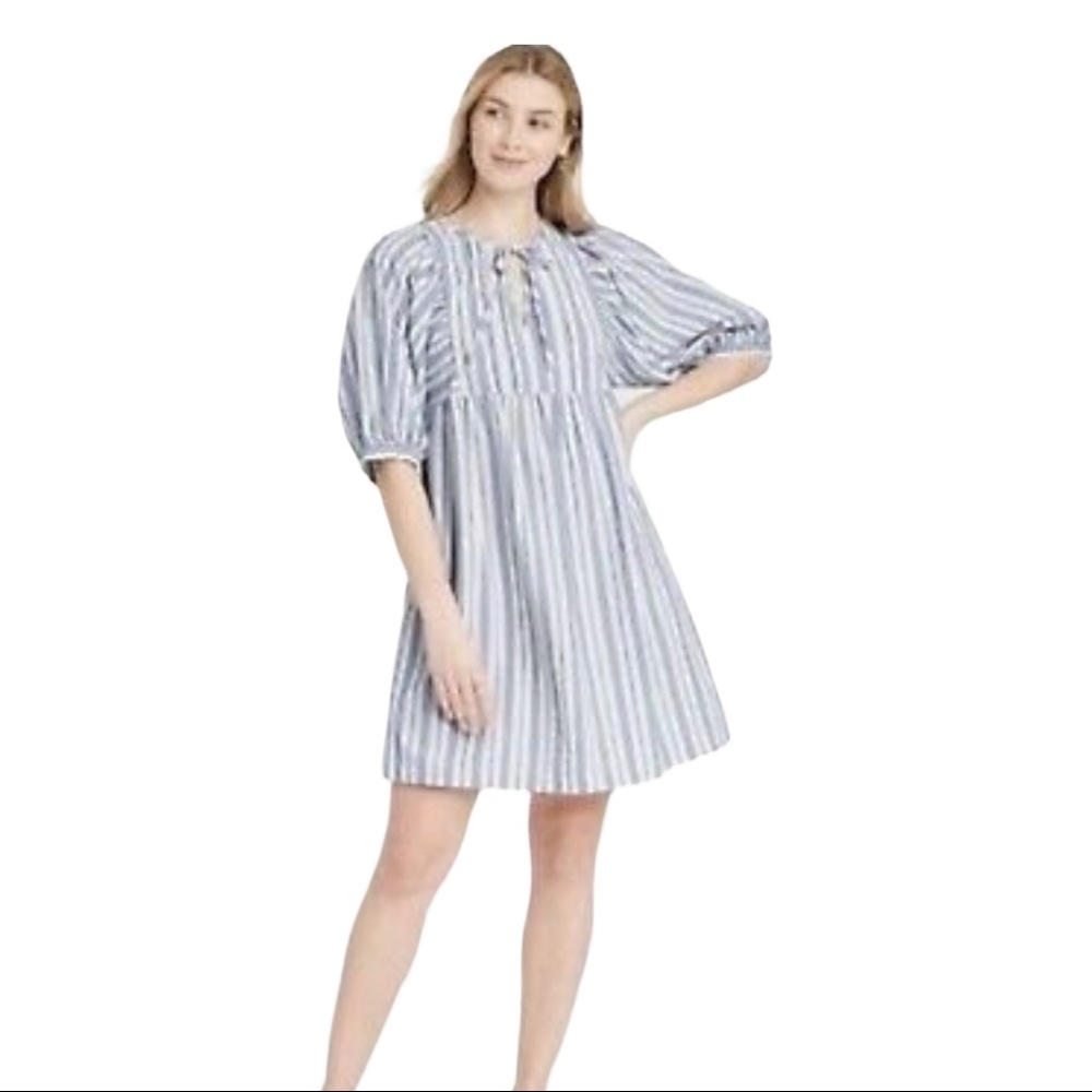 Universal Thread cotton striped babydoll plus size dress